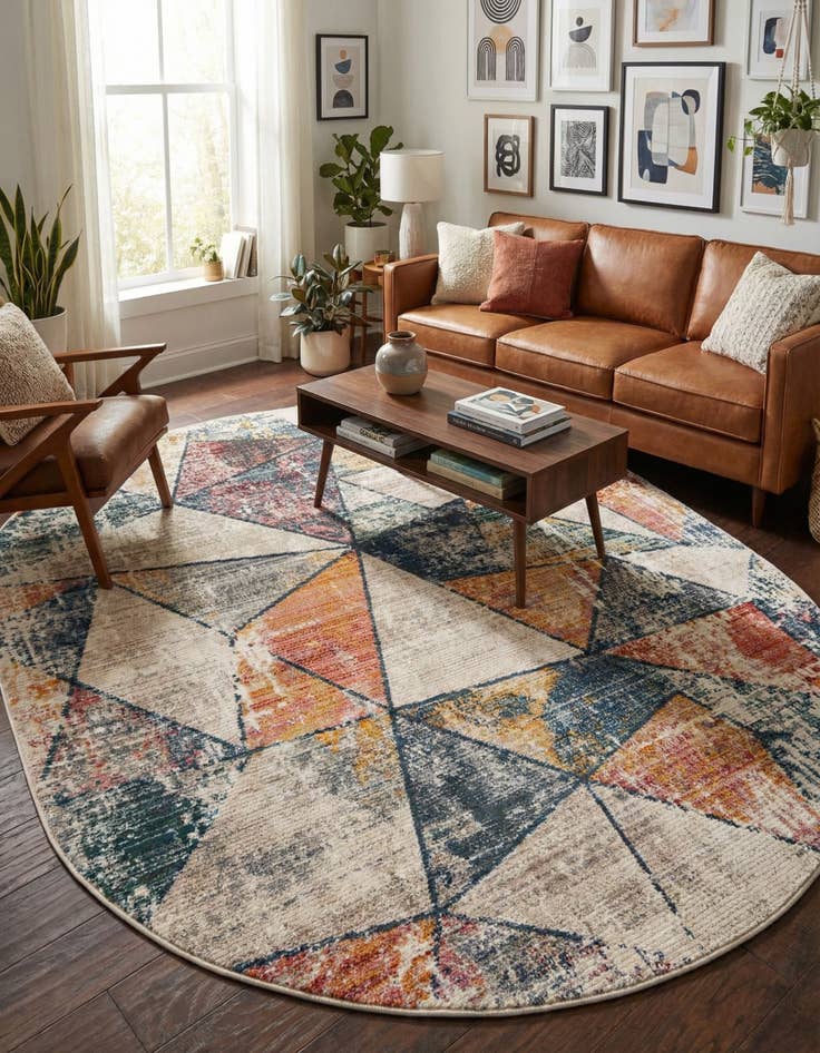 Detail image of 7' 10 x 10' 2 Gemstone Oval Rug