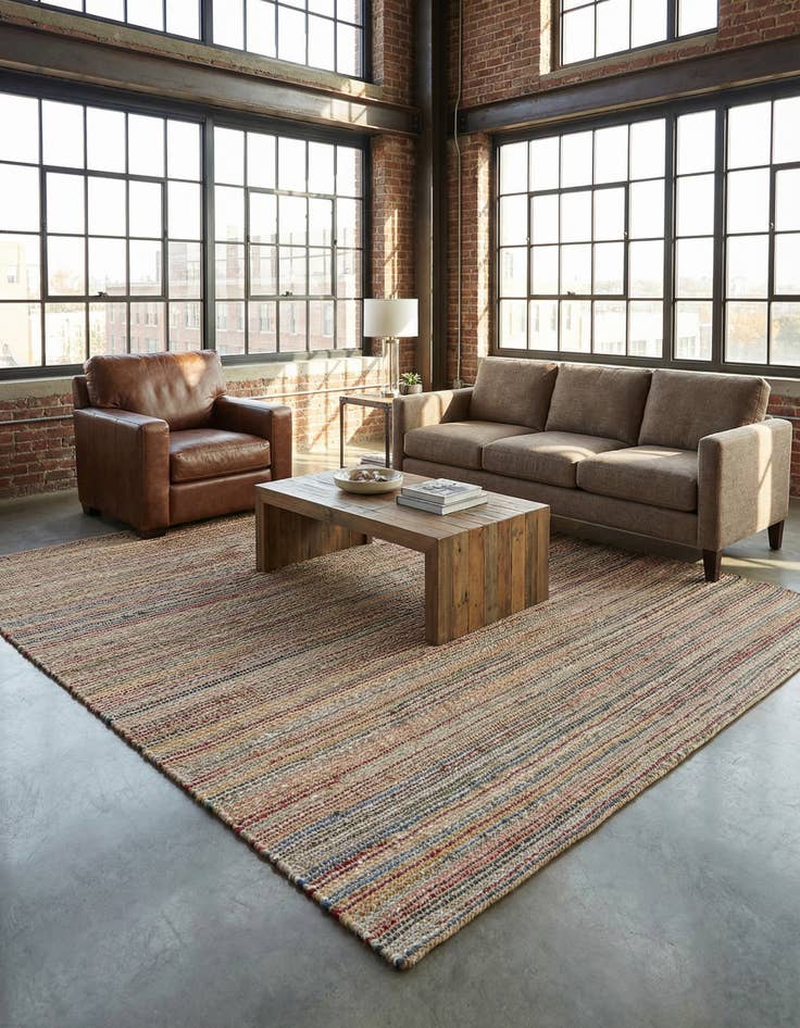 Detail image of 7' 10 x 7' 10  Hand Woven Chunky Jute Square Rug