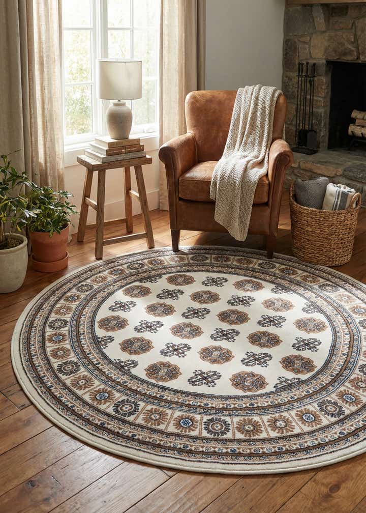5' 3 x 5' 3 Bokhara Round Rug