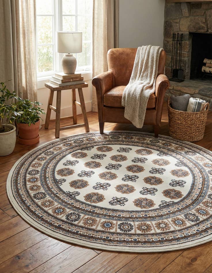 Detail image of  5' 3 x 5' 3 Bokhara Round Rug