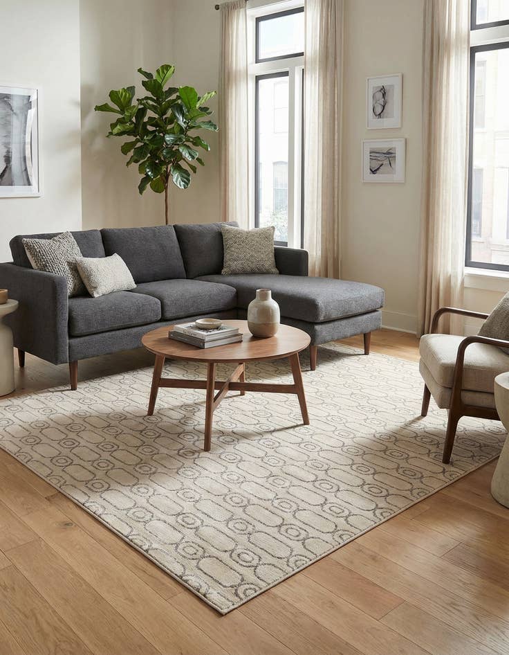 Detail image of 7' 10 x 7' 10 Vogue Geo Square Rug