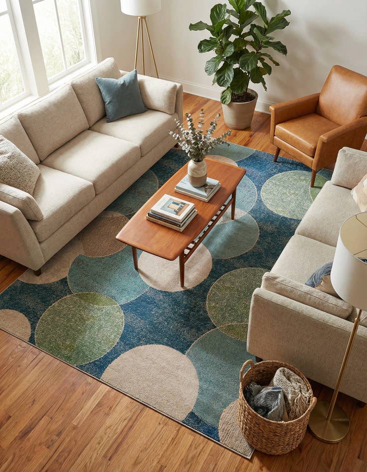 Detail image of 8' x 10'  Washable Spectrum Rug