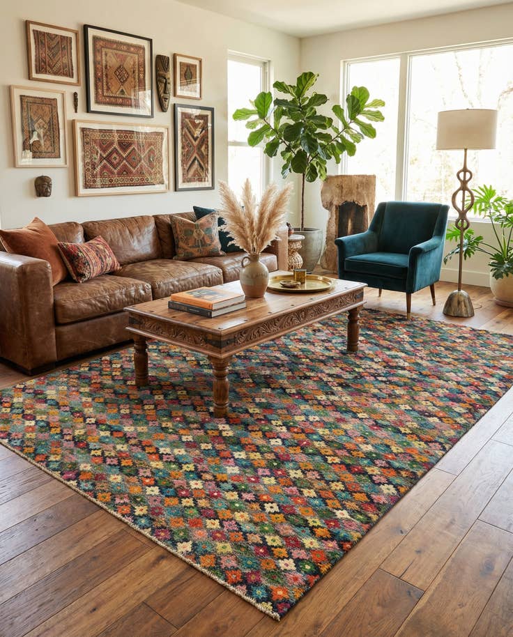 Detail image of 6' x 7' 10 Hand Knotted Balouch Wool Rug