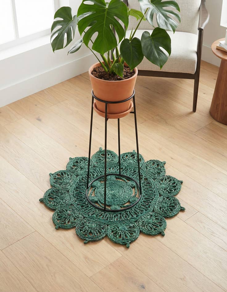 Detail image of 2' x 2' Handmade Braided Jute Round Rug