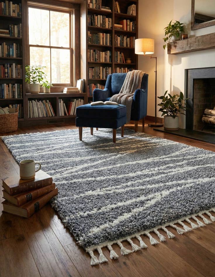 Detail image of 5' 3 x 8' Serenity Shag Rug