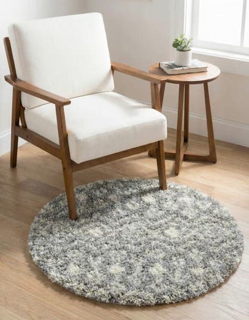 3' x 3' Moroccan Trellis Shag Round Rug