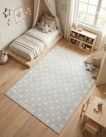 Cloud Gray Whimsy Kids Rug