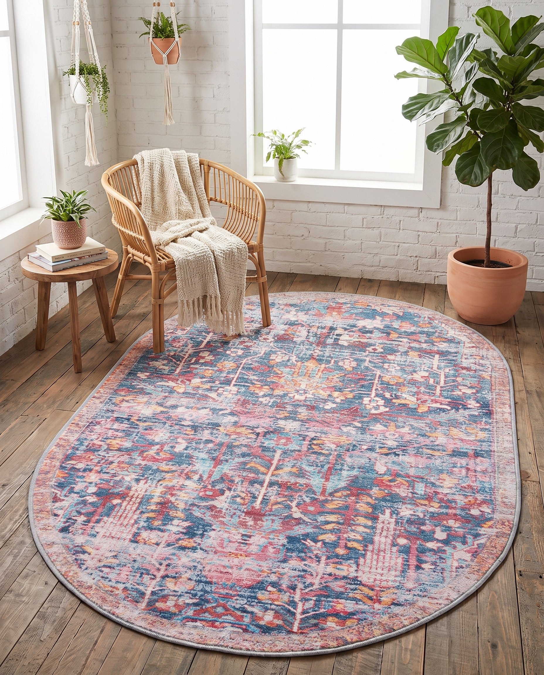 4' x 6' Washable Maahru Oval Rug