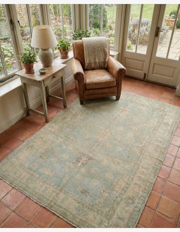 4' 1 x 5' 9 Hand Knotted Oushak Wool Rug