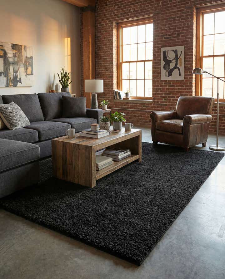 5' 3 x 7' 7 Solid Frieze Rug