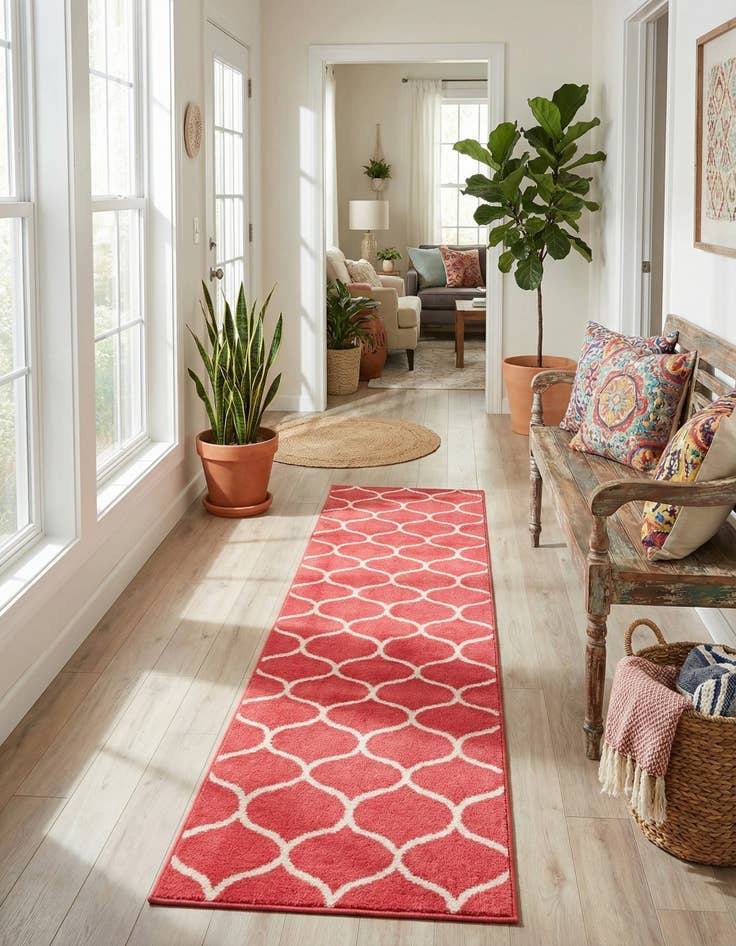 Detail image of 2' x 8' 8 Trellis Frieze Runner Rug