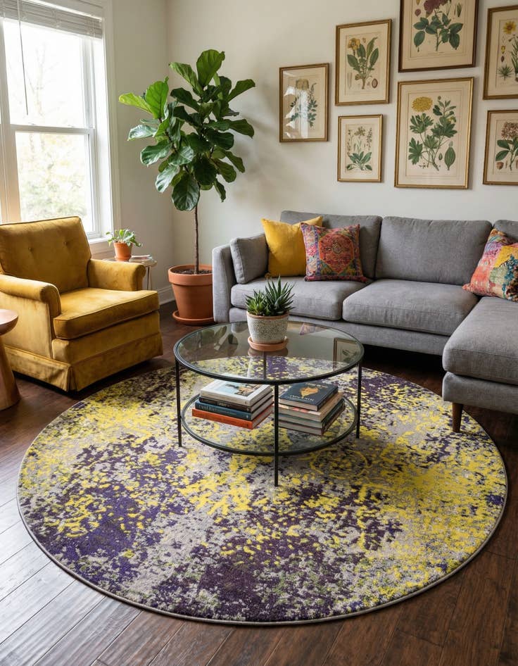 Detail image of 8' x 8'  Washable Casablanca Round Rug