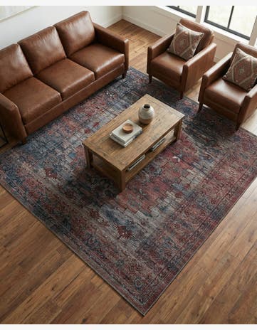 Antique Red Yara Square Rug