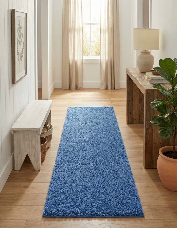 Detail image of 2' x 8' Solid Shag Runner Rug