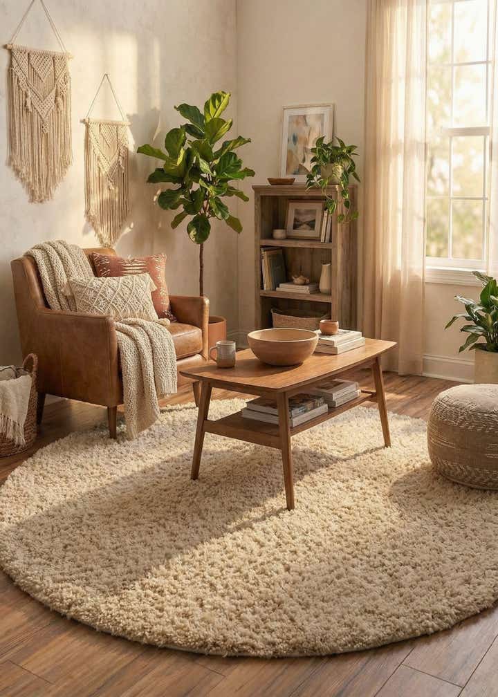 7' x 7' Zermatt Shag Round Rug