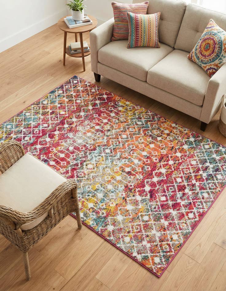 Detail image of 4' x 6' Moroccan Trellis Rug