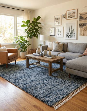 Blue Athena Shag Rug