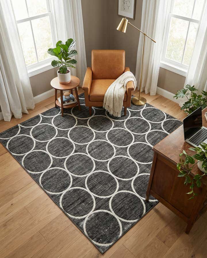 7' 10 x 7' 10 Lattice Trellis Square Rug
