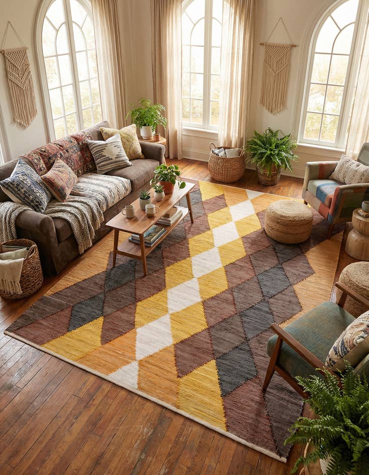 Detail image of 9' x 12' Hand Braided Chindi Cotton Rug