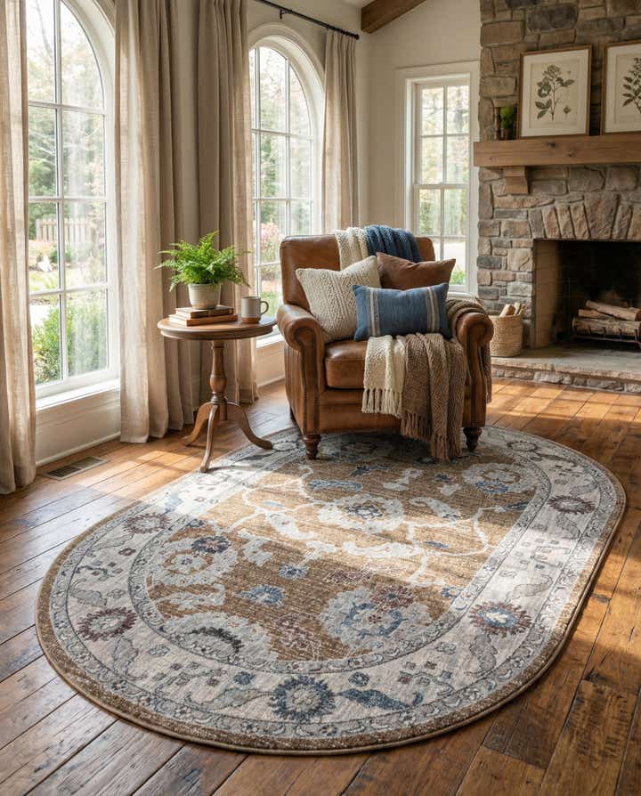 5' 3 x 8' Eco Traditional Oval Rug