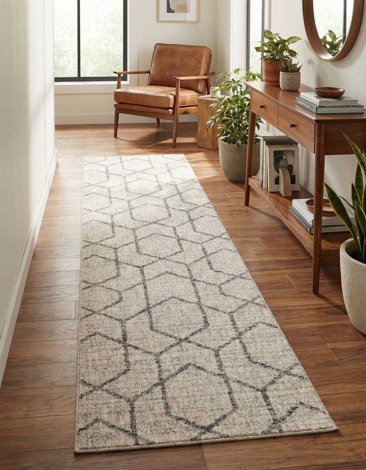 Detail image of 2' x 8' Eco Trellis Runner Rug