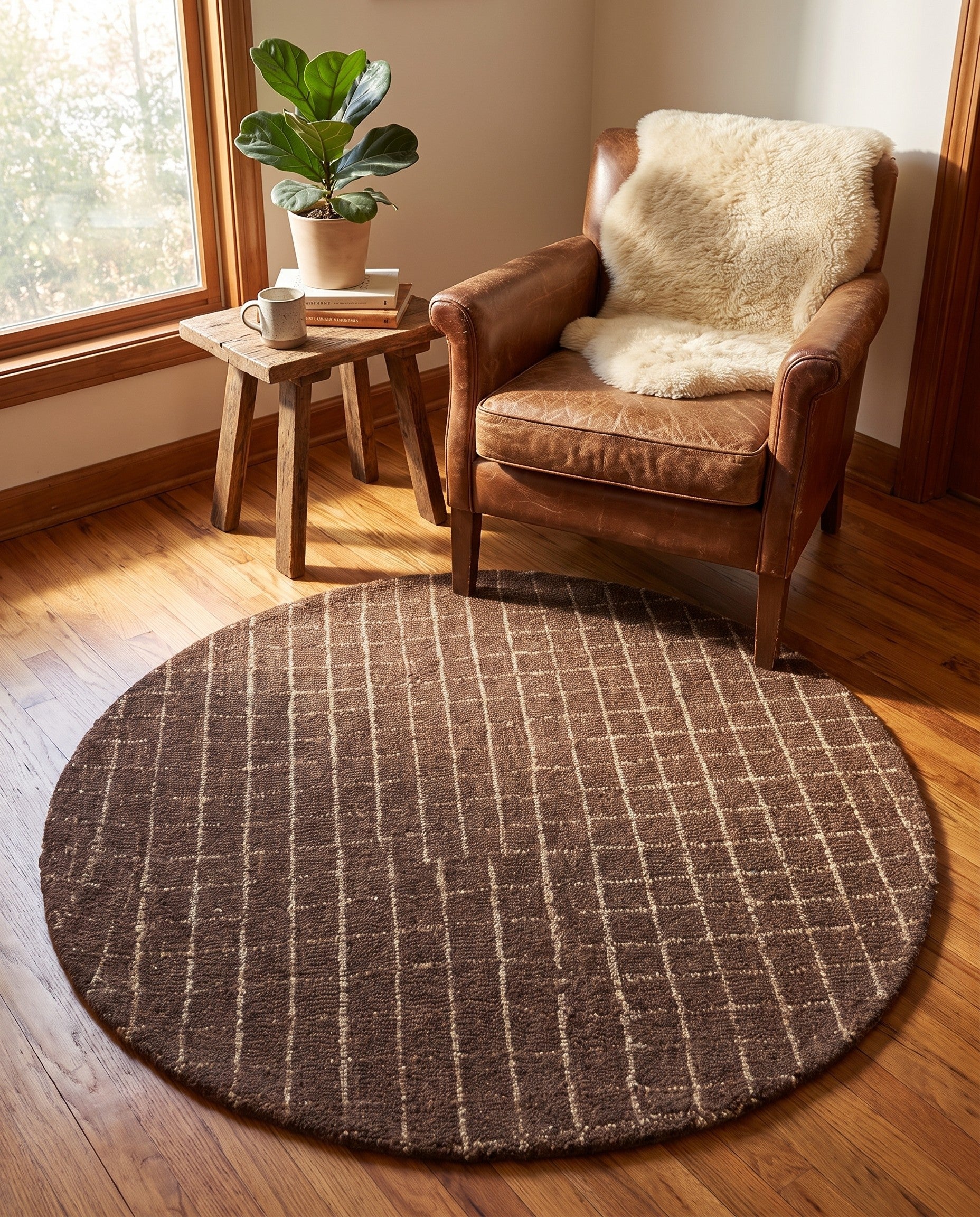 3' 3 x 3' 3 Heritage Line Wool Round Rug