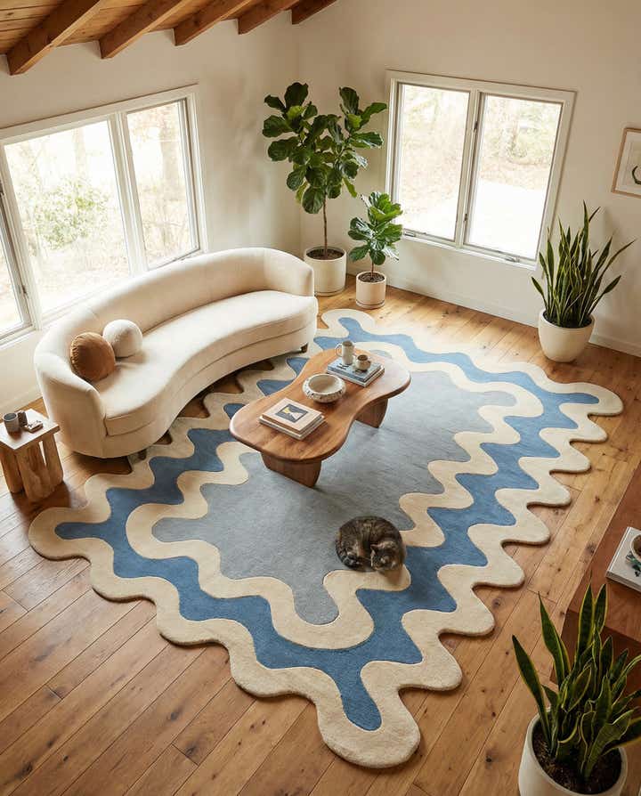 7' 10 x 10' Happy Rugs Wiggles Wool