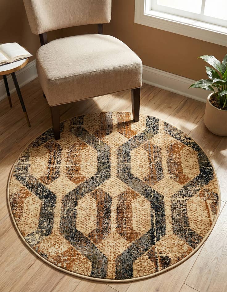 Detail image of 3' 3 x 3' 3 Saturn Round Rug