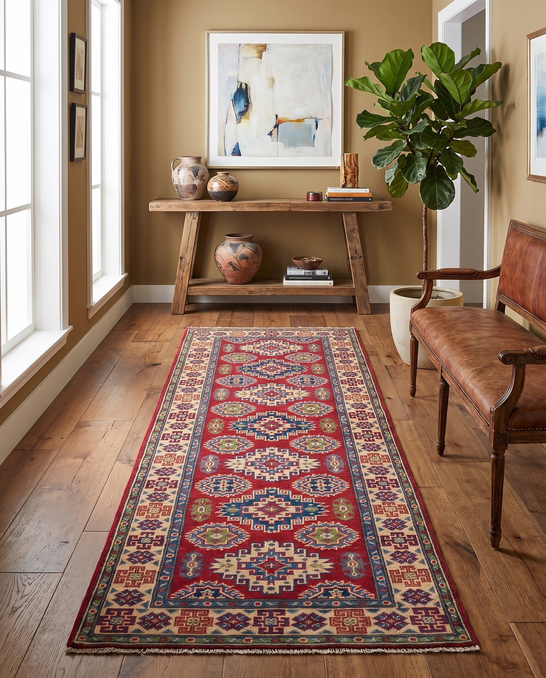 2' 8 x 8' 1 Hand Knotted Kazak Runner Rug