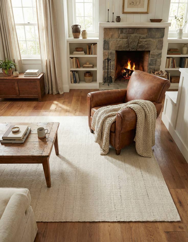 Detail image of 5' 1 x 8' Hand Woven Jill Zarin English Manor Farmhouse Wool Rug