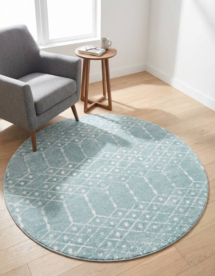 Detail image of 5' 3 x 5' 3 Paxon Trellis Round Rug