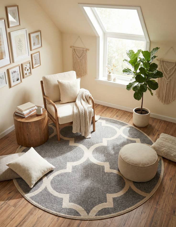 Detail image of 6' x 6' Lattice Round Rug