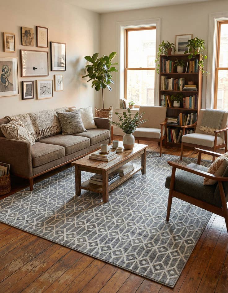 Detail image of 9' 10 x 14' Lattice Trellis Rug