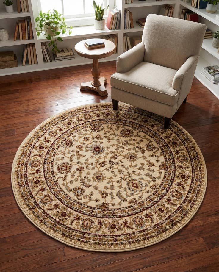 Detail image of 4' x 4' Classic Agra Round Rug