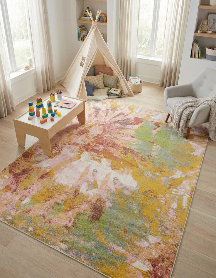 Detail image of 7' 10 x 10' Abstract Whimsy Kids Rug