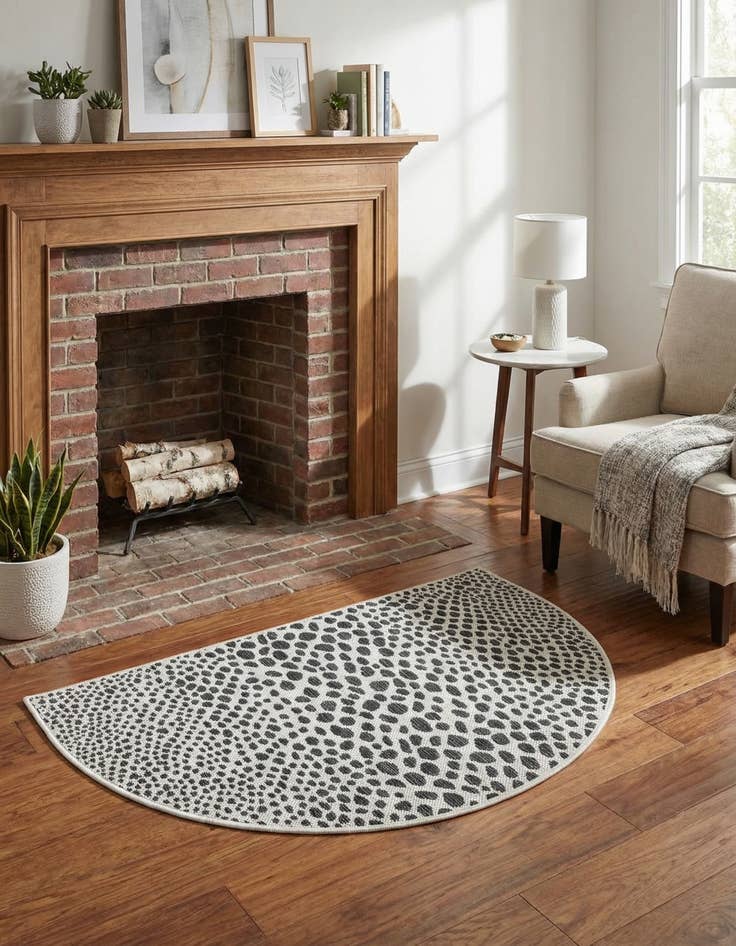 Detail image of 2' 7 x 4' Easy-Clean Jill Zarin Cape Town Indoor / Outdoor Hearth Rug