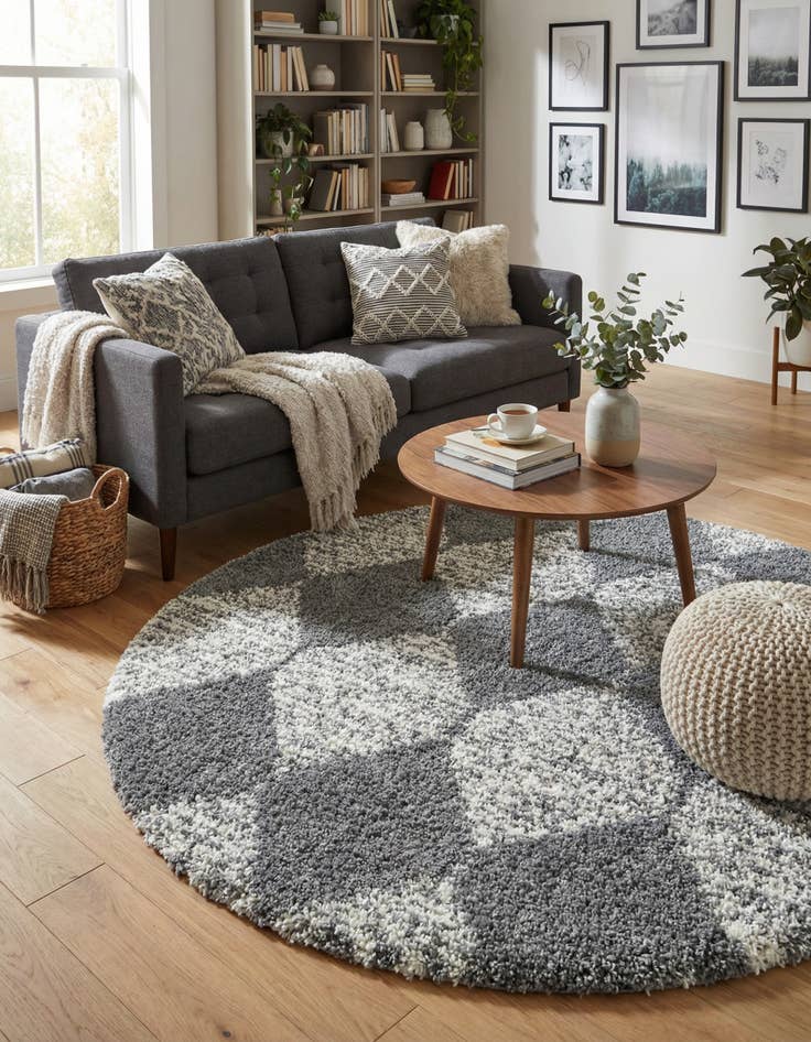 Detail image of  7' x 7' Serenity Shag Round Rug