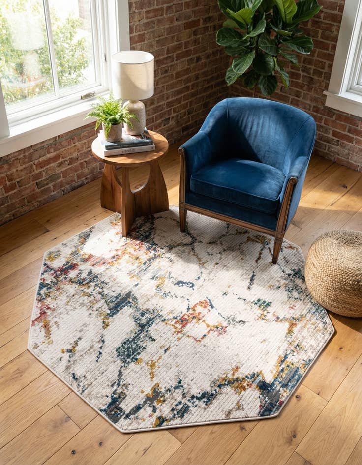 Detail image of 4' x 4' Gemstone Octagon Rug