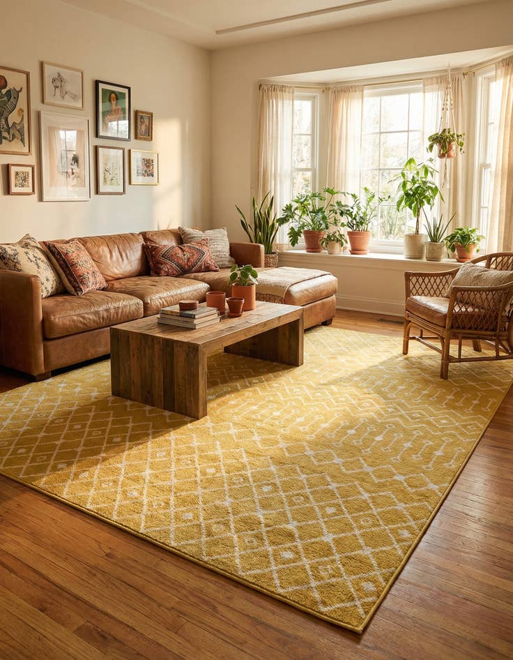 Detail image of 10' x 13' Moroccan Trellis Rug