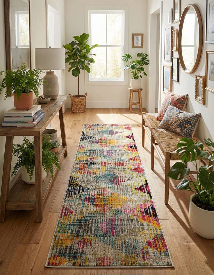 Detail image of 2' 7 x 10' Washable Theia Runner Rug