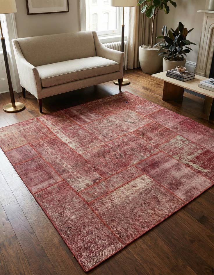 Detail image of 5' x 6' 8 Hand Knotted Ultra Vintage Persian Wool Square Rug