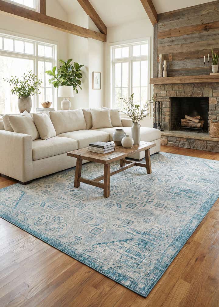 10' x 14' Easy-Clean Aztec Indoor / Outdoor Rug