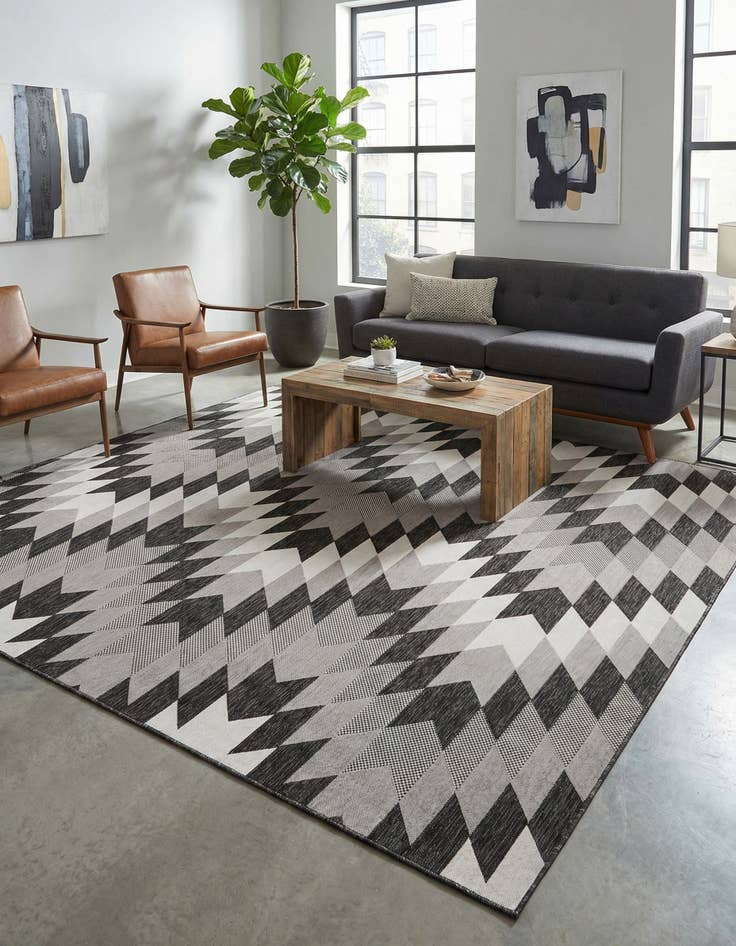 Detail image of 10' x 10' Washable Modern Indoor / Outdoor Square Rug