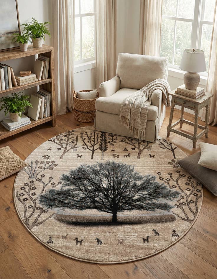 Detail image of 5' 3 x 5' 3 Laguna Round Rug