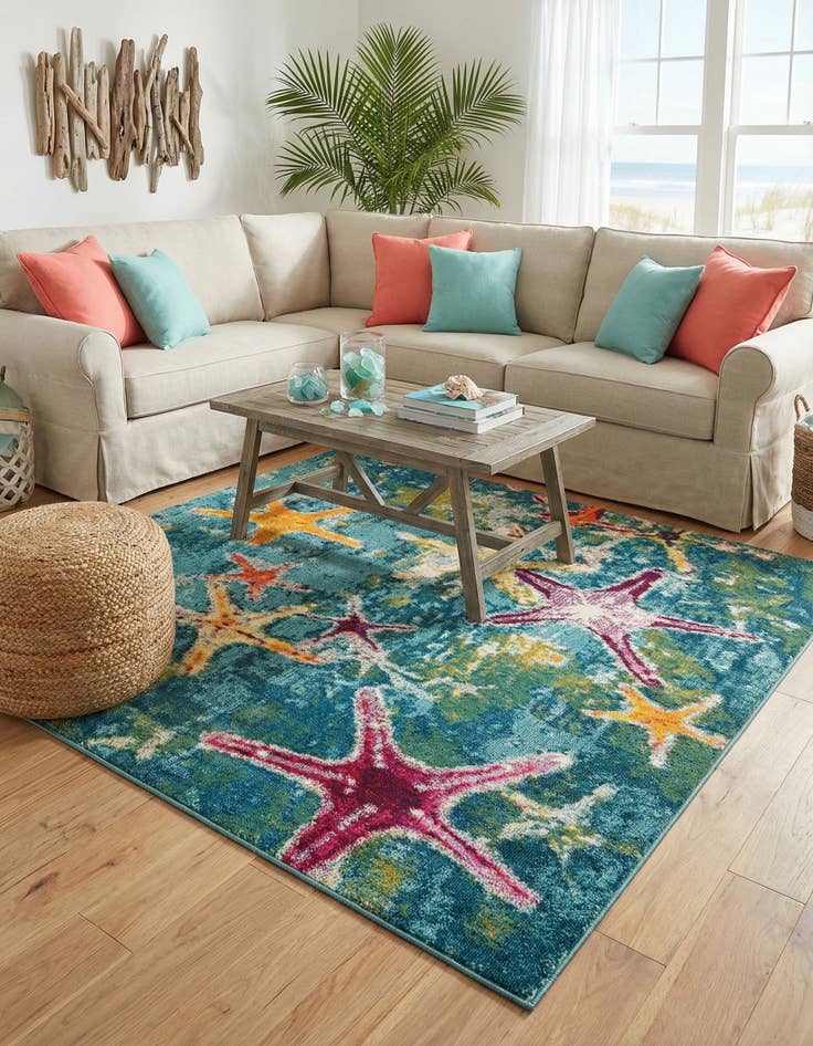 Detail image of 7' 10 x 7' 10 Washable Amalfi Square Rug