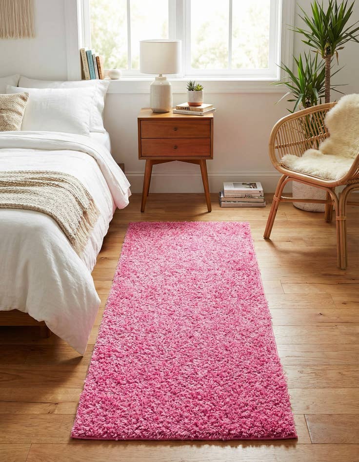 Detail image of 2' x 5' Solid Shag Runner Rug