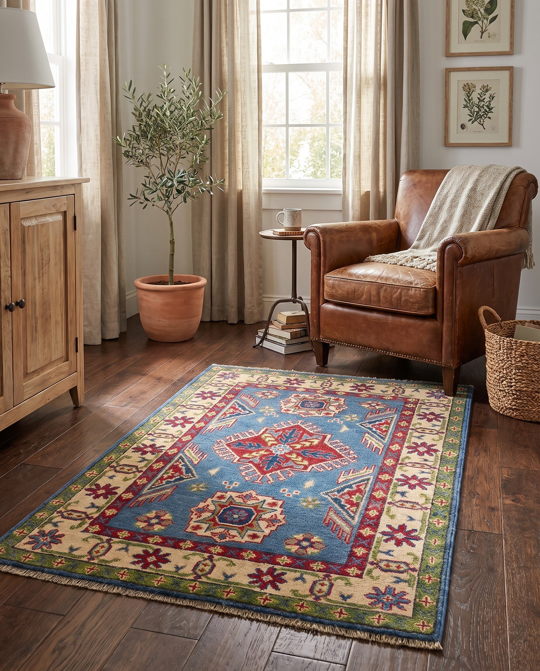 85cm x 130cm Hand Knotted Kazak Rug