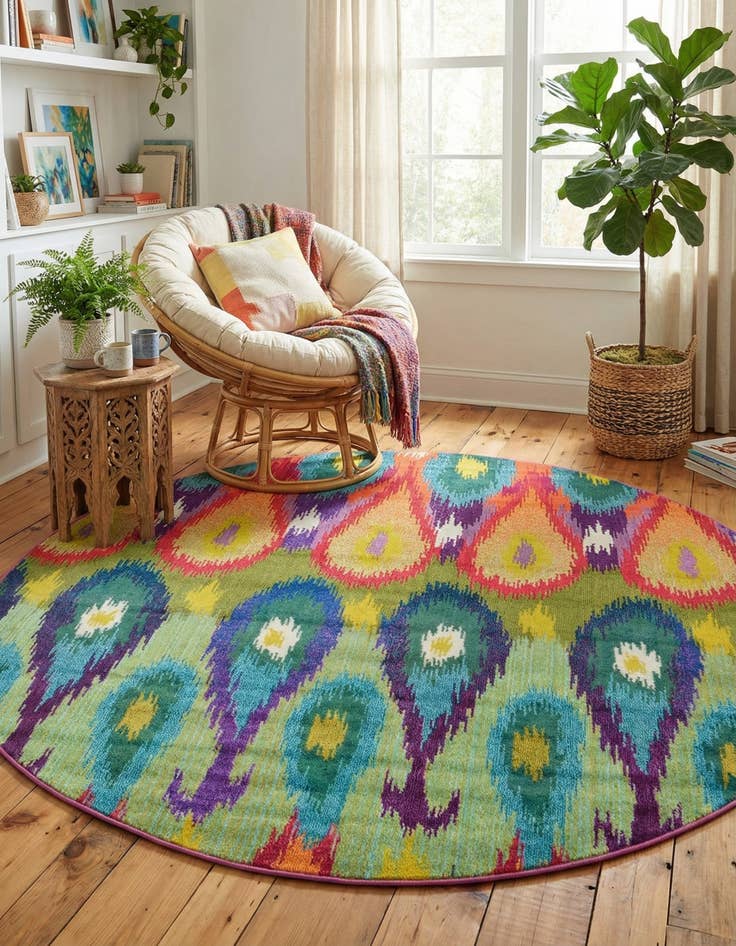 Detail image of 8' x 8' Washable Hyacinth Round Rug
