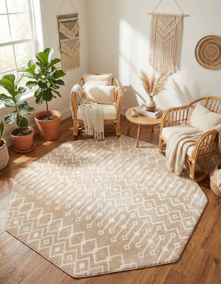 Detail image of 7' x 7' Bohemian Trellis Octagon Rug