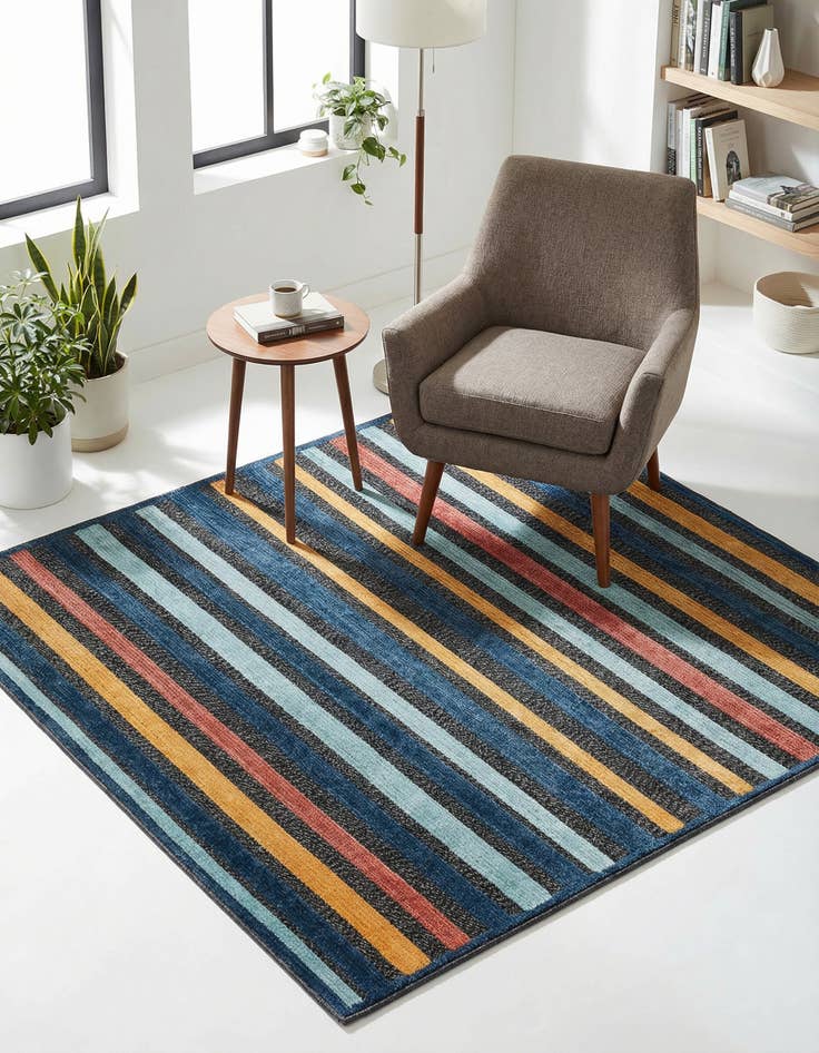 Detail image of 5' 3 x 5' 3 Washable Belize Indoor / Outdoor Square Rug